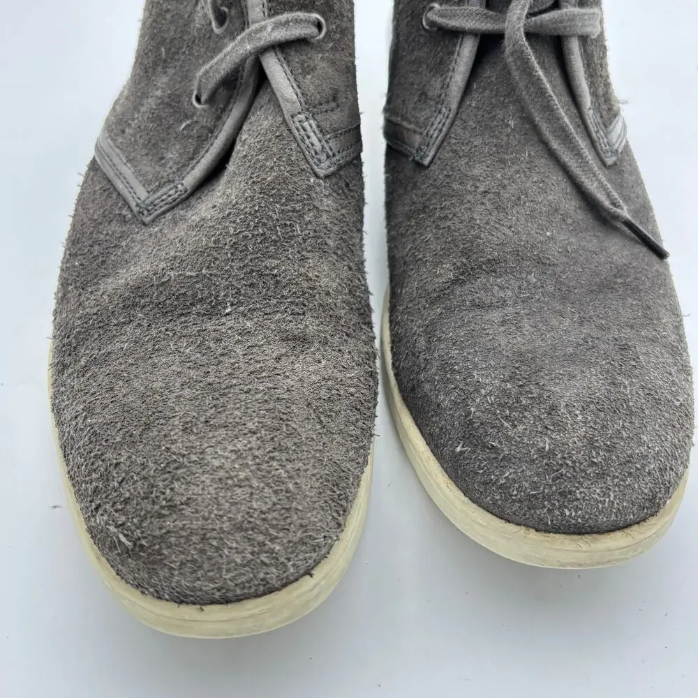 John Varvatos Dark Brown Suede Chukka Boots with Cream Sole